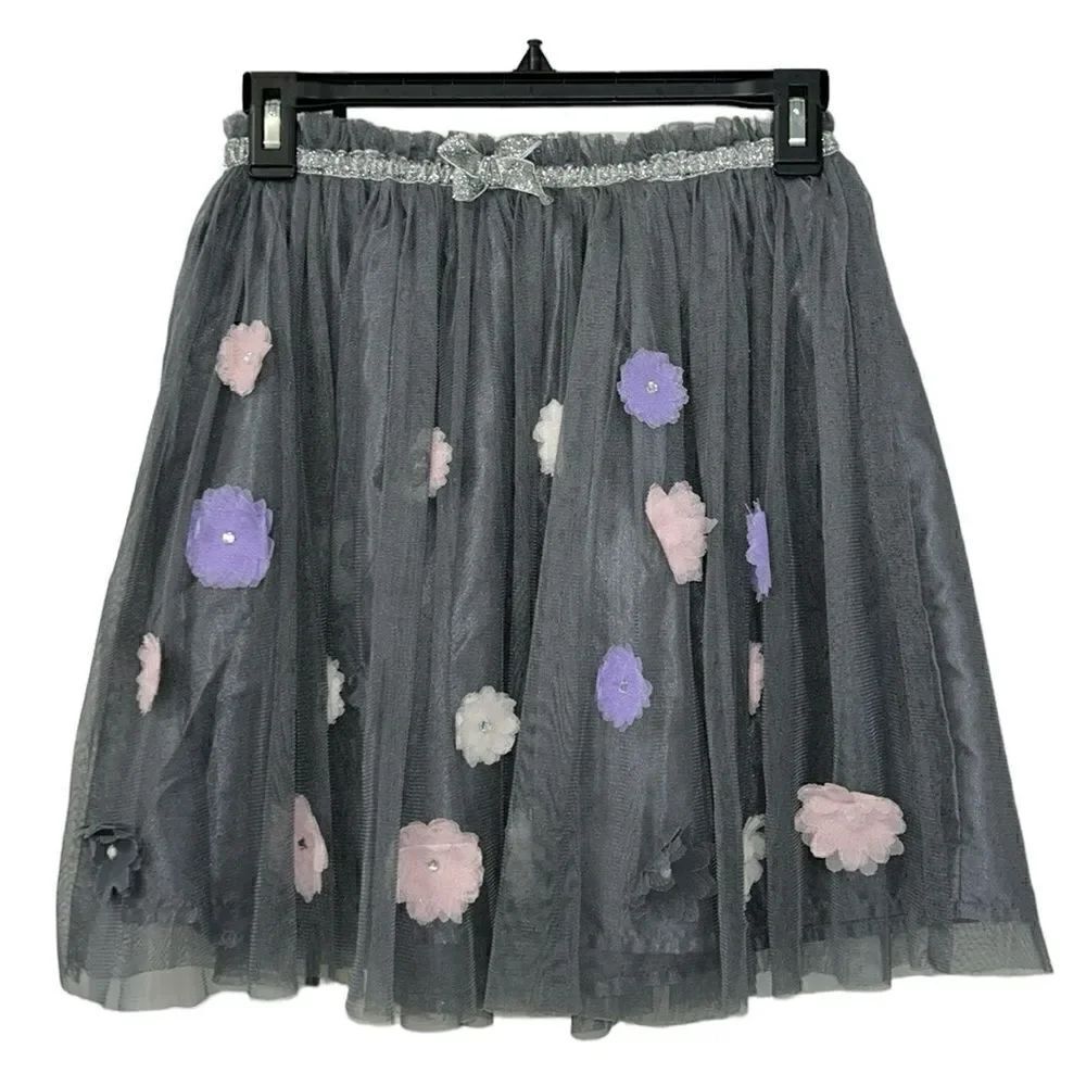 Girls Gray Tulle Skirt(Size M7/8)